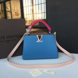 Replica Louis Vuitton Blue Pink Capucines BB