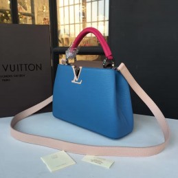 Replica Louis Vuitton Blue Pink Capucines BB