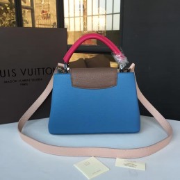 Replica Louis Vuitton Blue Pink Capucines BB