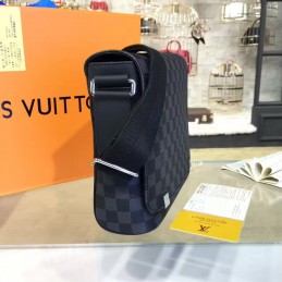 Replica Louis Vuitton Black Damier Graphite Black Trim District PM