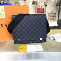 Replica Louis Vuitton Black Damier Graphite Black Trim District PM