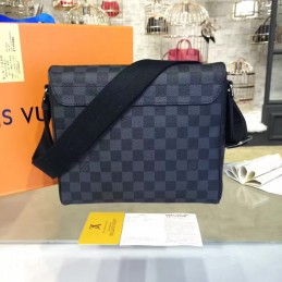 Replica Louis Vuitton Black Damier Graphite Black Trim District PM
