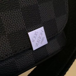 Replica Louis Vuitton Black Damier Graphite Black Trim District PM