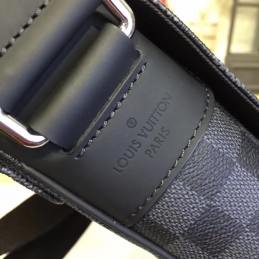 Replica Louis Vuitton Black Damier Graphite Black Trim District PM