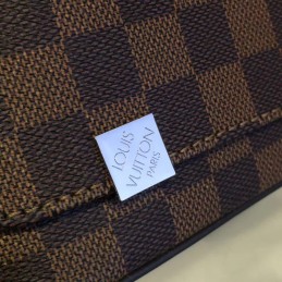 Replica Louis Vuitton Brown Damier Ebene Black Trim District PM
