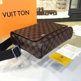 Replica Louis Vuitton Brown Damier Ebene Black Trim District PM