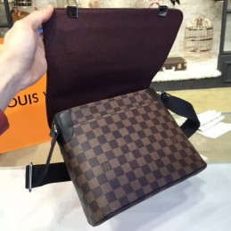 Replica Louis Vuitton Brown Damier Ebene Black Trim District PM