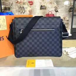 Replica Louis Vuitton Black Damier Graphite District MM