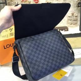 Replica Louis Vuitton Black Damier Graphite District MM