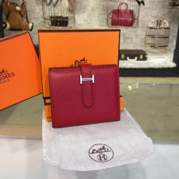 Replica Hermes Red Bearn Compact Wallet
