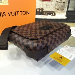 Replica Louis Vuitton Brown Damier Ebene Rounded Brooklyn MM
