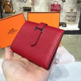 Replica Hermes Red Bearn Compact Wallet