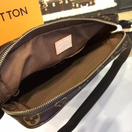 Replica Louis Vuitton Brown Monogram Black Trim Trotteur Beaubourg Messenger