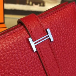 Replica Hermes Red Bearn Compact Wallet