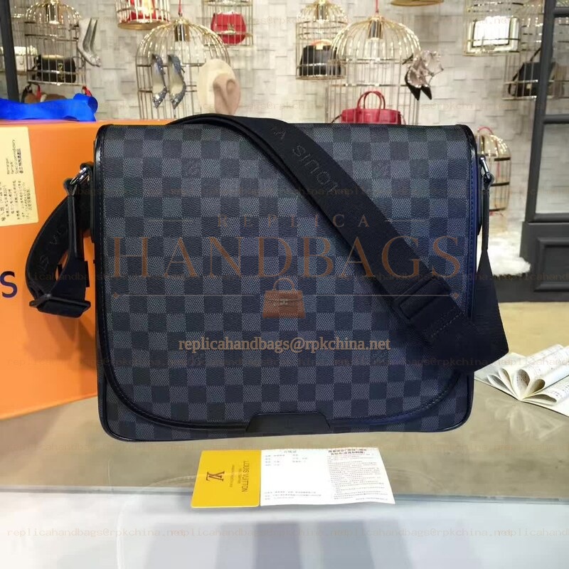 Replica Louis Vuitton Black Damier Graphite Messenger MM
