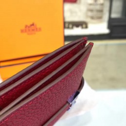 Replica Hermes Red Bearn Compact Wallet