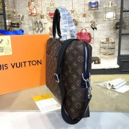 Replica Louis Vuitton Brown Monogram Black Trim Porte Documents Jour PM