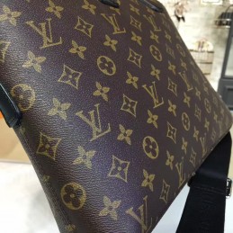 Replica Louis Vuitton Brown Monogram Black Trim Porte Documents Jour PM