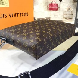 Replica Louis Vuitton Brown Monogram Black Trim Porte Documents Jour PM