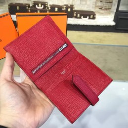 Replica Hermes Red Bearn Compact Wallet