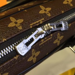Replica Louis Vuitton Brown Monogram Navy Blue Trim Porte Documents Voyage