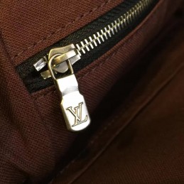 Replica Louis Vuitton Brown Monogram Navy Blue Trim Porte Documents Voyage