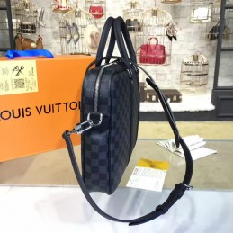 Replica Louis Vuitton Black Damier Graphite Black Trim Porte Documents Voyage