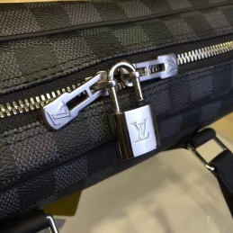 Replica Louis Vuitton Black Damier Graphite Black Trim Porte Documents Voyage