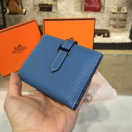 Replica Hermes Blue Bearn Compact Wallet