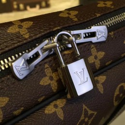Replica Louis Vuitton Brown Monogram Black Trim Porte Documents Voyage