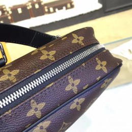 Replica Louis Vuitton Brown Monogram Black Trim Porte Documents Voyage
