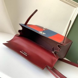 Replica Hermes Burgundy Navy Colorblock Kelly 28 Bag