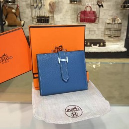 Replica Hermes Blue Bearn Compact Wallet