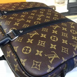 Replica Louis Vuitton Brown Monogram Black Trim Porte Documents Voyage