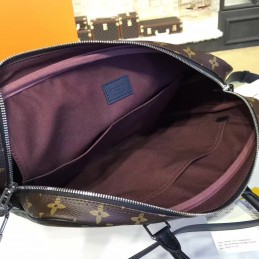 Replica Louis Vuitton Brown Monogram Black Trim Porte Documents Voyage
