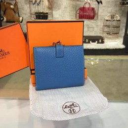 Replica Hermes Blue Bearn Compact Wallet