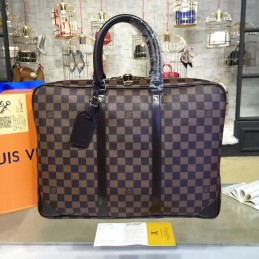 Replica Louis Vuitton Brown Damier Ebene Porte Documents Voyage
