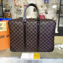 Replica Louis Vuitton Brown Damier Ebene Porte Documents Voyage