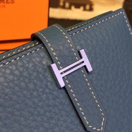 Replica Hermes Blue Bearn Compact Wallet