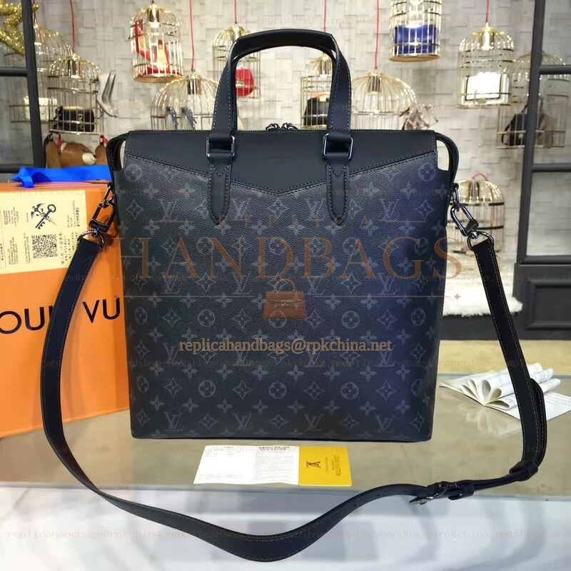 Replica Louis Vuitton Black Monogram Eclipse Explorer Tote