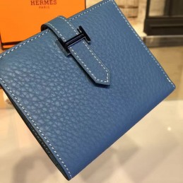 Replica Hermes Blue Bearn Compact Wallet