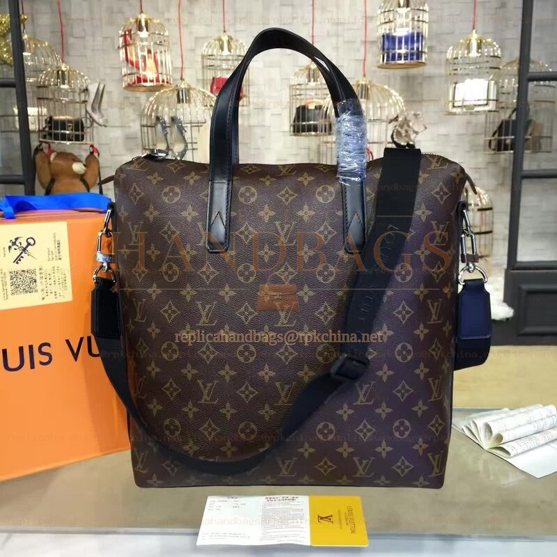 Replica Louis Vuitton Brown Monogram Kitan Tote