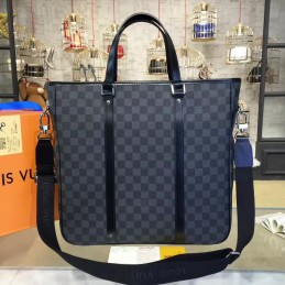 Replica Louis Vuitton Black Damier Graphite Tadao Tote