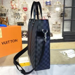 Replica Louis Vuitton Black Damier Graphite Tadao Tote