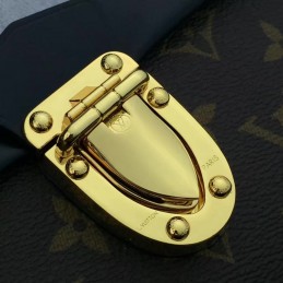 Replica Louis Vuitton Brown Monogram Black Structured One Handle Bag