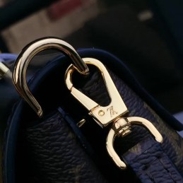 Replica Louis Vuitton Brown Monogram Black Structured One Handle Bag