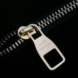 Replica Louis Vuitton Brown Monogram Black Structured One Handle Bag