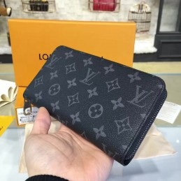 Replica Louis Vuitton Black Monogram Eclipse Zippy Organizer Wallet