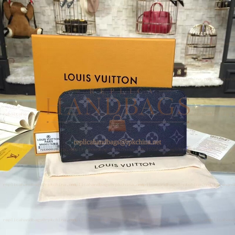 Replica Louis Vuitton Black Monogram Eclipse Zippy Organizer Wallet