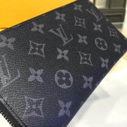 Replica Louis Vuitton Black Monogram Eclipse Zippy Organizer Wallet